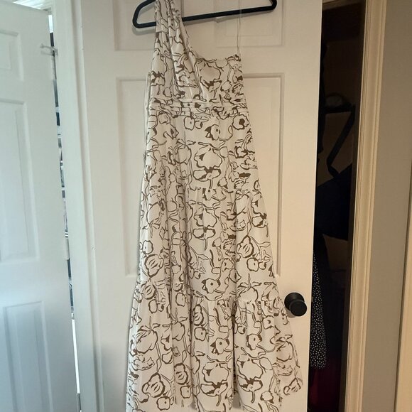 Entro One-Shoulder Midi Dress with Abstract Floral Print – Size M - Picture 2 of 4